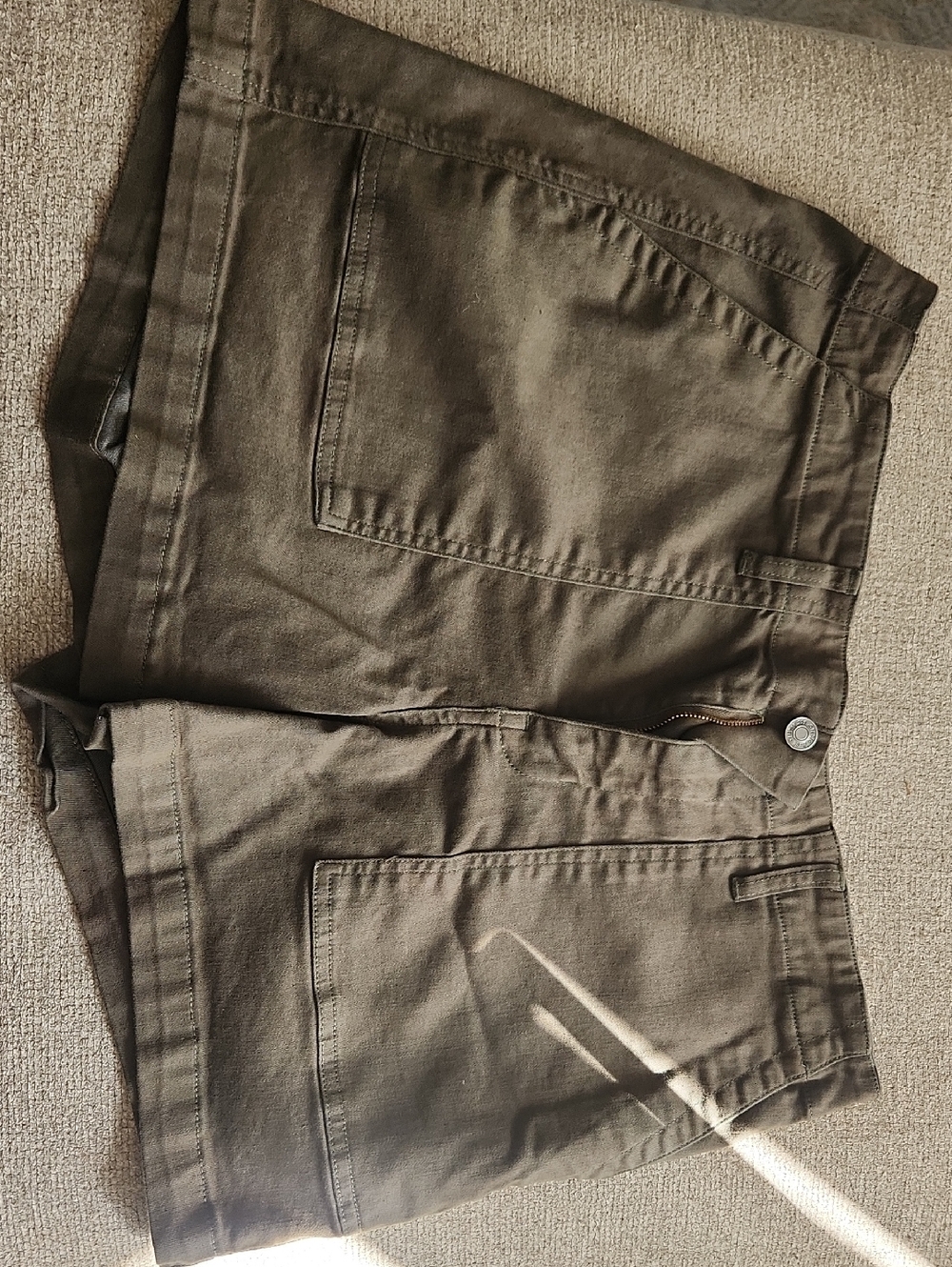 Women's Olive Green Cotton Chino Shorts